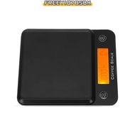 FREEYIO785BH Digital Kitchen Scale, LCD Display ABS Coffee Scale, Durable Black Electronic Weighing 