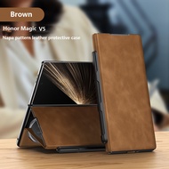 Flip Book Leather Case For Honor Magic V5 V6 5G Matte Wallet Bracket Protection Cover With Pen Slot