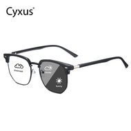Cyxus Photochromic Anti-blue Light Color Changing Glasses Eyebrow Frame Half Frame Glasses Business 