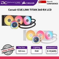 Corsair iCUE LINK TITAN 360 RX LCD 360mm Intel/AMD Black CPU AIO Liquid Cooler - Black / White