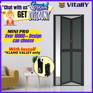 VITALLY Pintu Lipat Untuk Tandas / Bi fold Mini Pro ,Toilet Door, Aluminium Door Custom Made Price w