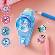 2023 New Cartoon Wristwatch Kids Watch Snow And Ice Flip Cover Rotation Anime Wrist Watch For Student