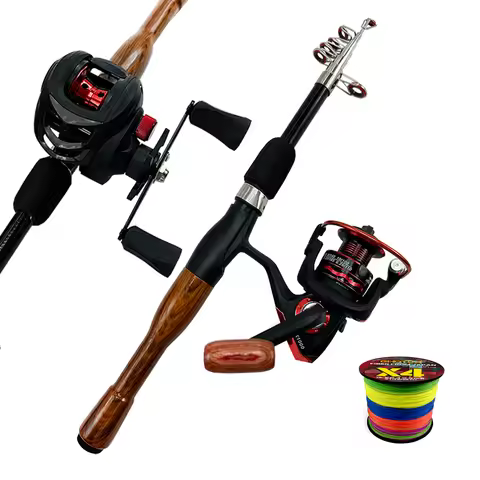 Ultralight Casting Fishing Rod Combo Telescopic Rods 19+1BB Baitcasting Reel Bass Fish Tackle Saltwa