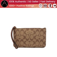 [100% Authentic] Brand New Coach F58695 Large Wristlet in Signature Coated Canvas