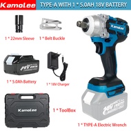 [300 dari cuci gudang] Kamolee Tool DTW285 520 N.m 1/2" 1/4" Cordless Electric Impact Wrench Kompati