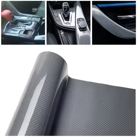 Grey 6D Carbon Fiber Vinyl Wrap Film Roll for Car Door DIY Decal Sticker Auto Exterior Waterproof De
