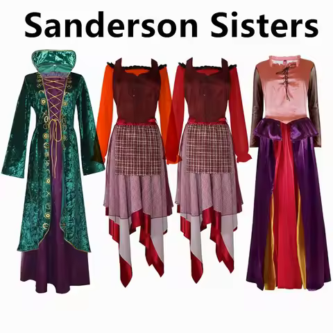 Adult Halloween Hocus Pocus Witch Mary Sarah Winifred Dress Cospaly Vampire Movie Sanderson Sisters 