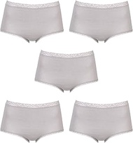 /Wacoal EC5835 Women's SG M Panties, Set of 5, Cotton Blend, Comfortable Fit, Daily Fit Shorts, Full