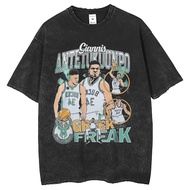 COD 2026 American Retro Milwaukee Bucks Basketball Star Print Short-Sleeved t-Shirt High Street Wash