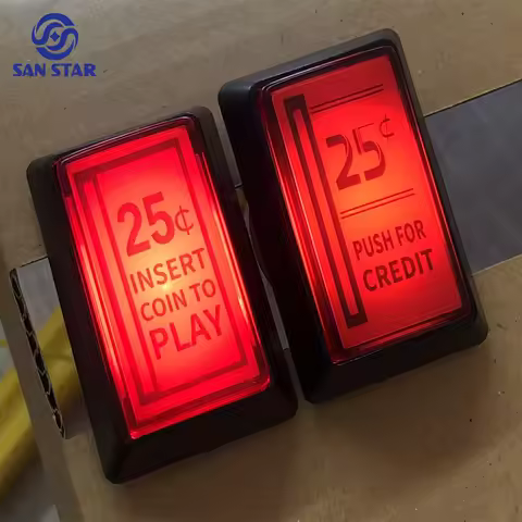 1pcs 25 Cent Red Led Push Button For Retro Arcade Game Slot Coin Operated Game Vending Machine Pinba