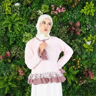 Blouse Knit Tartan Umpak Long Sleeve Casual Daily Premium Women's Top - OMO