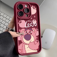 SS1298 Strawberry bear for case oppo A3X A3 A3s A16 A18 A38 A60 A54 A5s A15 A17 A17k A53 A57 A77s A5