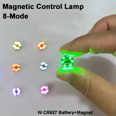 8Mode Wireless LED Magnetic Control Lamp Magnet Induction Flashing Flow Lights + CR927 Button Batter