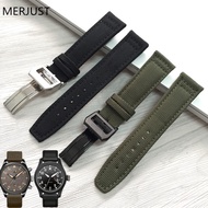 Substitute IWC IWC Pilot Portuguese Leather Strap Nylon Canvas Watch Strap 20 21 22mm Male