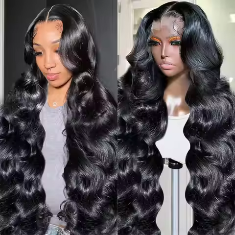 250 Density Body Wave Human Hair Wig Transparent 100% 44 Inch 13X6 Hd Lace Frontal Wig Pre Plucked N
