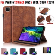 Tablet Case For iPad Pro 12.9 inch 2022 2021 2020 2018 iPad Pro 12.9 5th 4th 3rd Smart Magnetic Auto-Sleep 3D Tree PU Leather Stand Flip Cover With Wallet Pen Slot