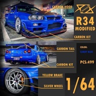 ERROR404 1/64 Nissan Skyline GTR R34 Candy Blue (499pcs)