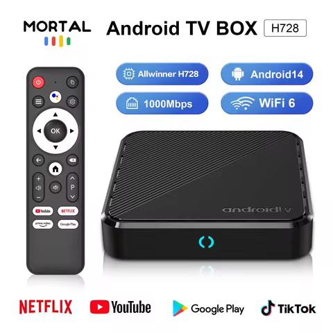 Android14.0 Smart TV BOX for Youtube Netflix Google Assistant 8K AllwinnerH728 Wifi 6 BT5.0+ Multi L