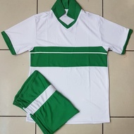 yt fashion | stelan Jersey futsal dewasa warna putih Lis hijau realpic