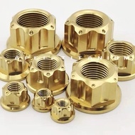 M6m8m10 Nut Titanium Alloy Cap Nut Calf Electric Vehicle Titanium Alloy Screw Nut Gold Modified HJV9