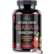 Natural Energy Guarana 1000MG - provides 200MG of herbal caffeine (2 cups coffee), antioxidants, boo