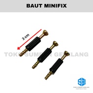 Baut Minifix / Baut Minifix Knock/ Baut Minifix 3 cm isi 100 Pcs