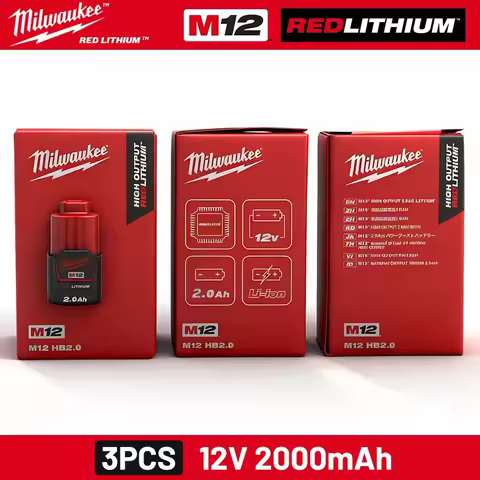 Milwaukee M12 REDLITHIUM HB 3.0Ah Extended Capacity Battery – 12V Rechargeable for M12 Cordless Tool