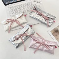 ELSA Ribbon Pencil Pouch Coquette Pencil Case Pink Aesthetic Ribbon Pencil Case Pencil Case/ Korean 