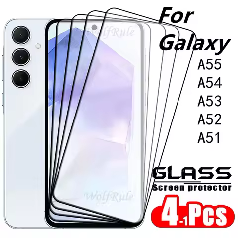 1/2/3/4PCS Full Cover Glass For Samsung A55 Glass Samsung Galaxy A55 Tempered Glass 9H Screen Protec