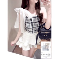 SEVEN | Japan • GRL • Checked Ribbon Knitted Camisole ღ