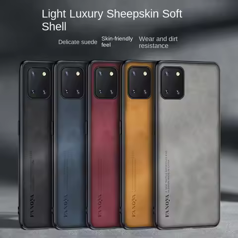 For Samsung Note 10 Lite N770F Case PU Leather Skin Hard Cover Matte Phone Case Silicone Bumper for 