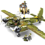 Military series Legao World War I World War II vintage aircraft fighter German Junker 88 bomber buil