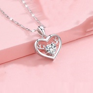 PT950 Platinum Necklace 18k White Gold Pendant Gold-Plated Necklace Female Light Luxury Niche Classy