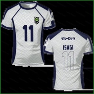NS1 BLUE LOCK BAROU Isagi NAGI number 13 3 5 7 1 9 jersey summer T-shirt Anime Short Sleeve Top SN1