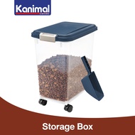 Kanimal Airtight Pet Food Container ถังเก็บอาหารเม็ด ถังอาหารมีล้อ สำหรับอาหารสุนัข แมว กระต่าย 10 -
