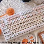 PBT Keycap MOA Pudding Cat Keycap Mechanical Keyboard Cute Round Dye Sublimation Keycap 60HE Adapt T