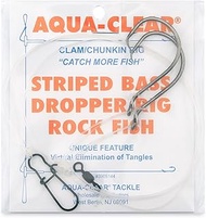 Aqua-Clear, Hi-Lo Clam Tandem Rig, Striped Bass/Rockfish/Drum, 8/0 Circle Hooks, AFW Swivel, 60 lb /