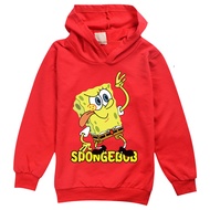 SpongeBob Boys Hooded Sweater Girls Hoodie Cartoon Anime Children's Sweatshirt Autumn Long Sleeve 8241 Kids Clothing Casual Pullover Hoodies