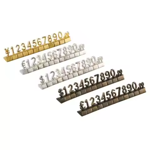 Luxury 3d Metal Shelving Adjustable Price Tag Callouts Price Display Euro Pound Price Numeral Cubes 