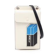 【二手】Prada PRADA 單肩包 SAFFIANO PATCH 智慧型手機包 2ZH068 白色/藍色/黑色 Saffiano 皮革女士單肩智慧型手機包