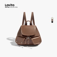 (lovito Refine) Casual Multifunctional Backpack for Women LR22E009 (Lovito Refine) Beg Sandang Multi