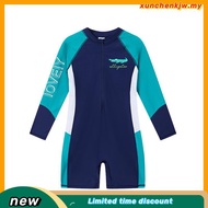 (4-12 Year) kids Swimsuit Summer Long-Sleeved Sunscreen One-Piece Swimsuit Boy Swimsuit