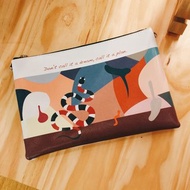 SHUKI 拼色蛇印花手拿包手袋 Snake Clutch Bag