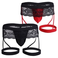 （A NEW）ผู้ชาย Sissy G String Hollow OutBandage ขา SexyLingerie ManElatic Thong กางเกงชายชุดชั้นใน Тр