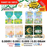 PAKET ISI 10PCS BABY GOLD SERIES EDISI IDUL FITRI 0.0005 | 0.001 | 0.005 | 0.01 GRAM EMAS MINI 24K