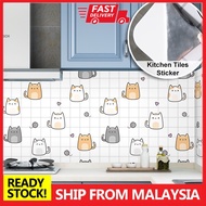 (Tiles) Cute Cat White Background Kitchen Tiles Furniture Refurbished Waterproof Wallpaper Sticker