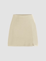 Cider Cider KPOP High Waist Zip Up Slit Mini Skirt