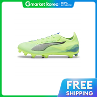 PUMA | รองเท้าฟุตซอลผู้ชาย Puma รุ่น Ultra 5 Match FG AG สีเขียวสะท้อนแสง น้ำหนักเบา พื้นใสกันลื่น