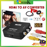 ❰Ready Stock❱ HDMI2AV HDMI TO AV RCA Converter 1080p/ RCA2AV AV RCA TO HDMI