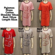 WOMEN PYJAMAS DRESS COTTON BORONG MURAH BAJU TIDUR WANITA PAJAMAS SLEEPWEAR